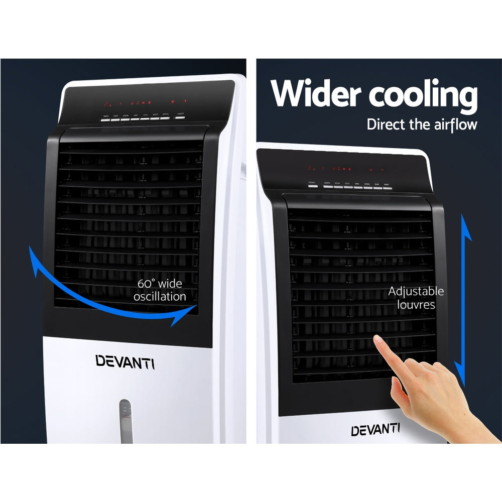 Devanti Evaporative Air Cooler Potable Fan Cooling Remote Control LED Display freeshipping - Awezingly
