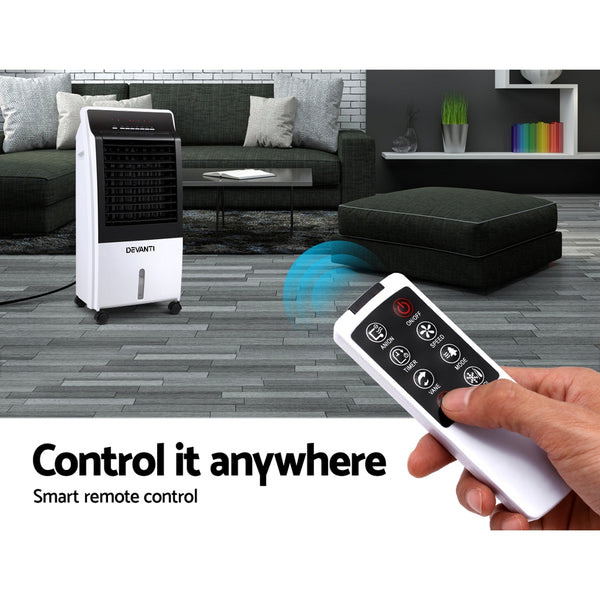 Devanti Evaporative Air Cooler Potable Fan Cooling Remote Control LED Display freeshipping - Awezingly