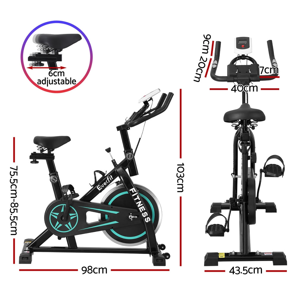 Everfit Spin Bike Exercise Bike 10kg Flywheel Fitness Home Gym 150kg capacity Everfit