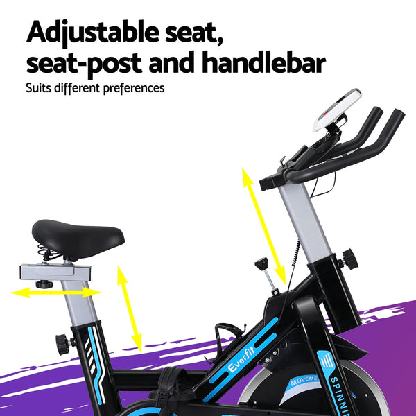 Everfit Spin Bike Magnetic Exercise Bike 13KG Flywheel Fitness 150kg capacity Everfit