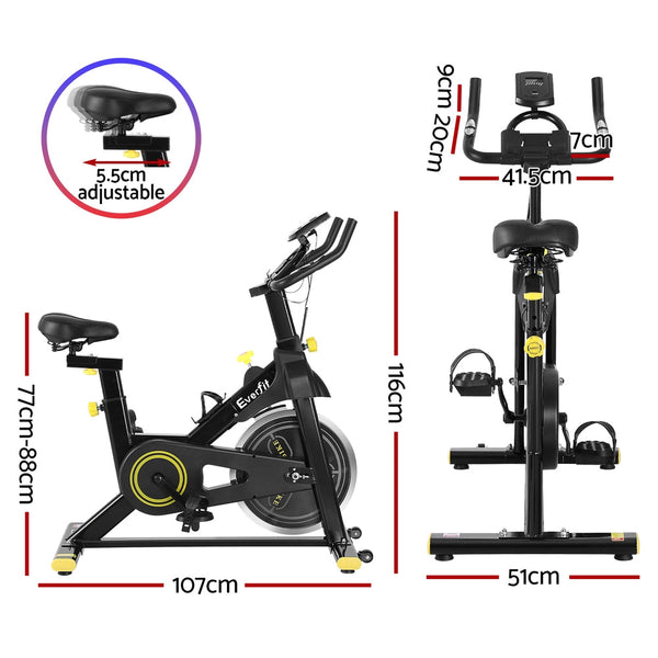 Everfit Magnetic Spin Bike Exercise Bike Cardio Gym Bluetooth APP Connectable Everfit