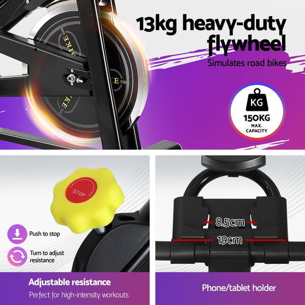 Everfit Magnetic Spin Bike Exercise Bike Cardio Gym Bluetooth APP Connectable Everfit