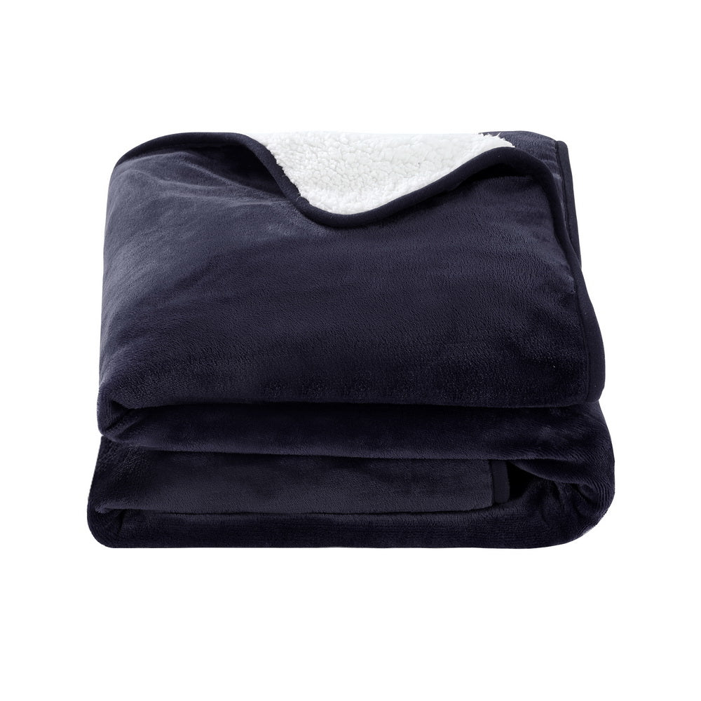 Giselle Electric Throw Rug Heated Blanket Fleece Charcoal Giselle Bedding