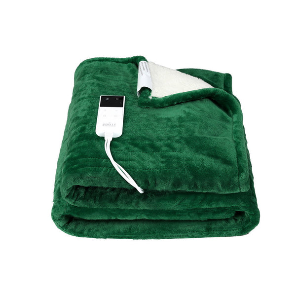 Giselle Electric Throw Rug Heated Blanket Double Sided Green Giselle Bedding