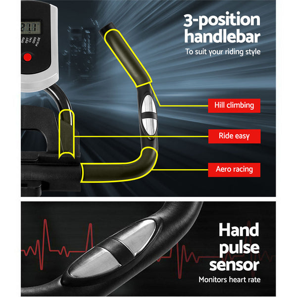 Everfit Spin Exercise Bike Cycling Fitness Commercial Home Workout Gym Black Everfit