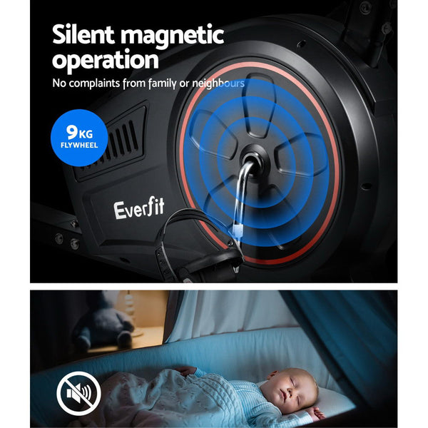 Everfit Magnetic Recumbent Exercise Bike Fitness Gym Equipment Black Everfit