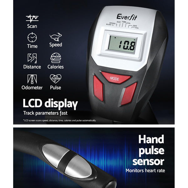 Everfit Magnetic Recumbent Exercise Bike Fitness Gym Equipment Black Everfit