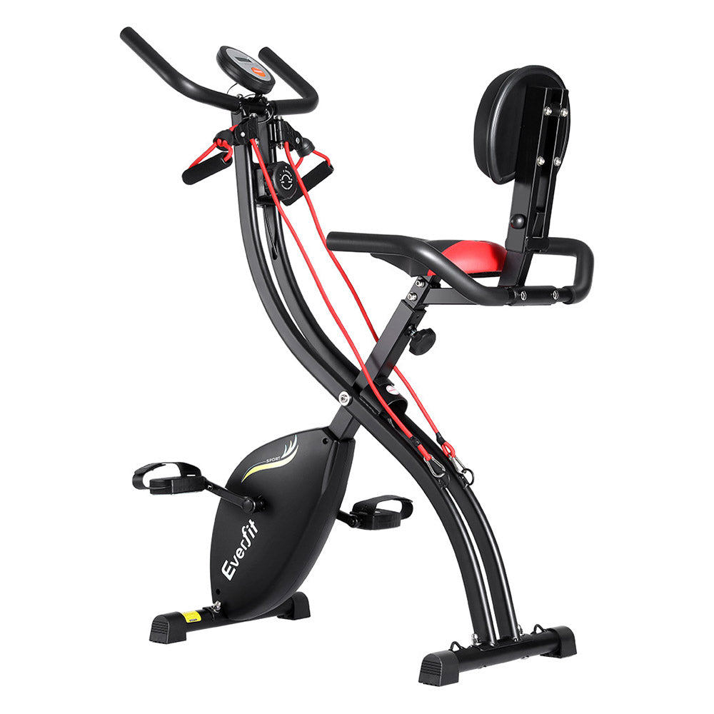 Everfit Folding Exercise Bike Magnetic X-Bike Indoor Cycling Resistance Rope Everfit