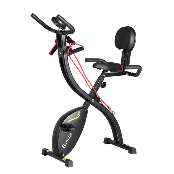 Everfit Folding Exercise Bike Magnetic X-Bike Indoor Cycling Resistance Rope Everfit
