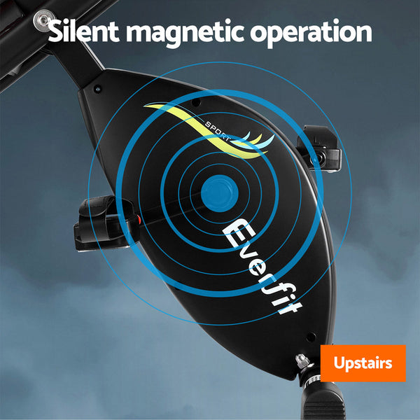 Everfit Folding Exercise Bike Magnetic X-Bike Indoor Cycling Resistance Rope Everfit