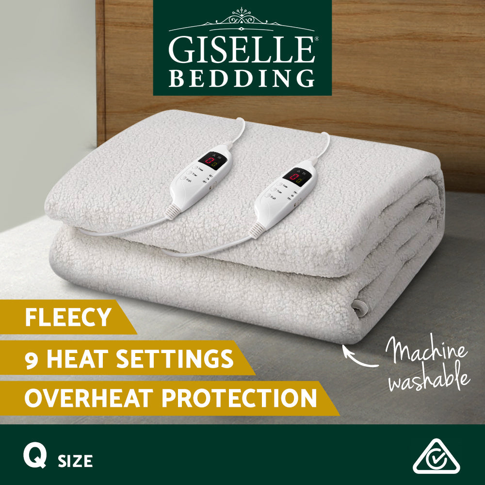 Giselle Bedding Queen Size Electric Blanket Fleece Giselle Bedding