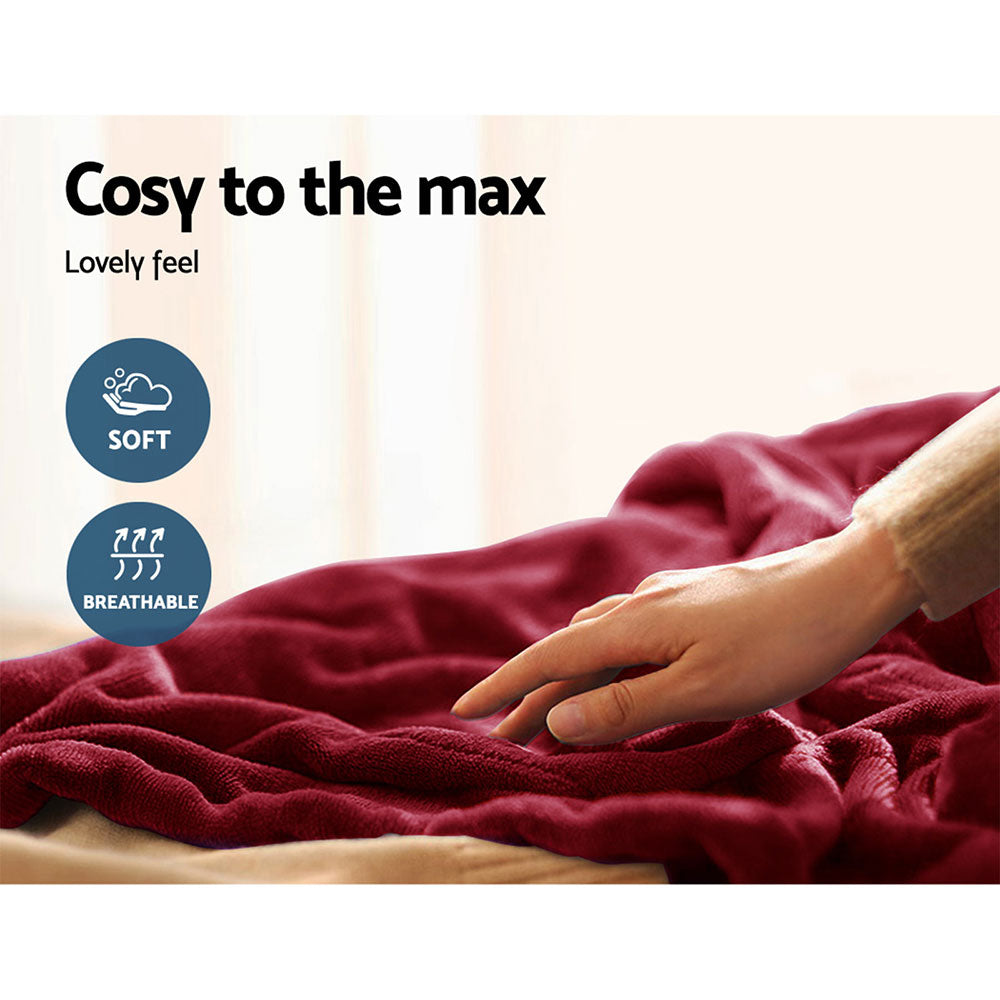 Giselle Bedding Electric Throw Blanket - Burgundy Giselle Bedding