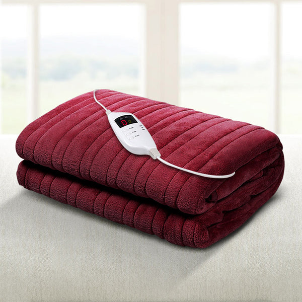 Giselle Bedding Electric Throw Blanket - Burgundy Giselle Bedding
