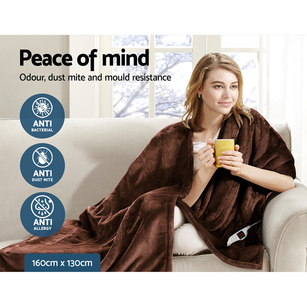 Giselle Bedding Electric Throw Blanket - Chocolate Giselle Bedding