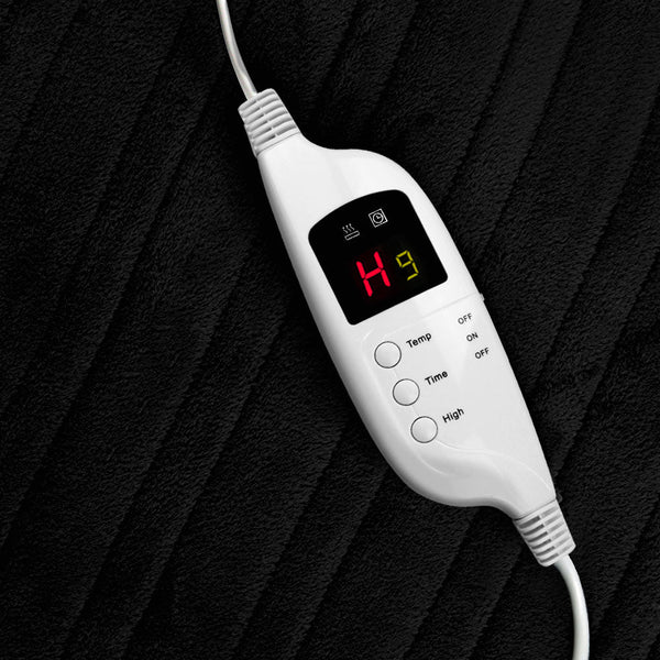 Giselle Bedding Heated Electric Throw Rug Fleece Sunggle Blanket Washable Charcoal Giselle Bedding