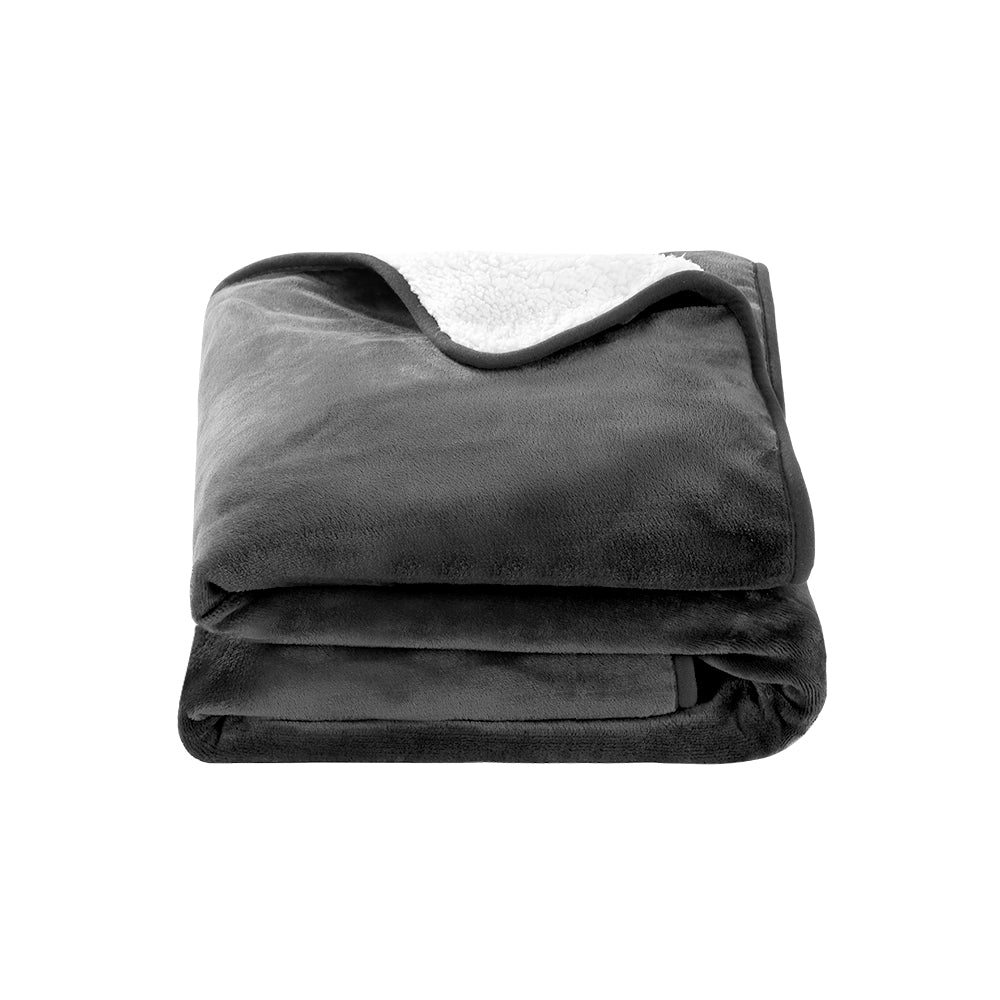 Giselle Electric Throw Rug Heated Blanket Washable Snuggle Flannel Winter Grey Giselle Bedding