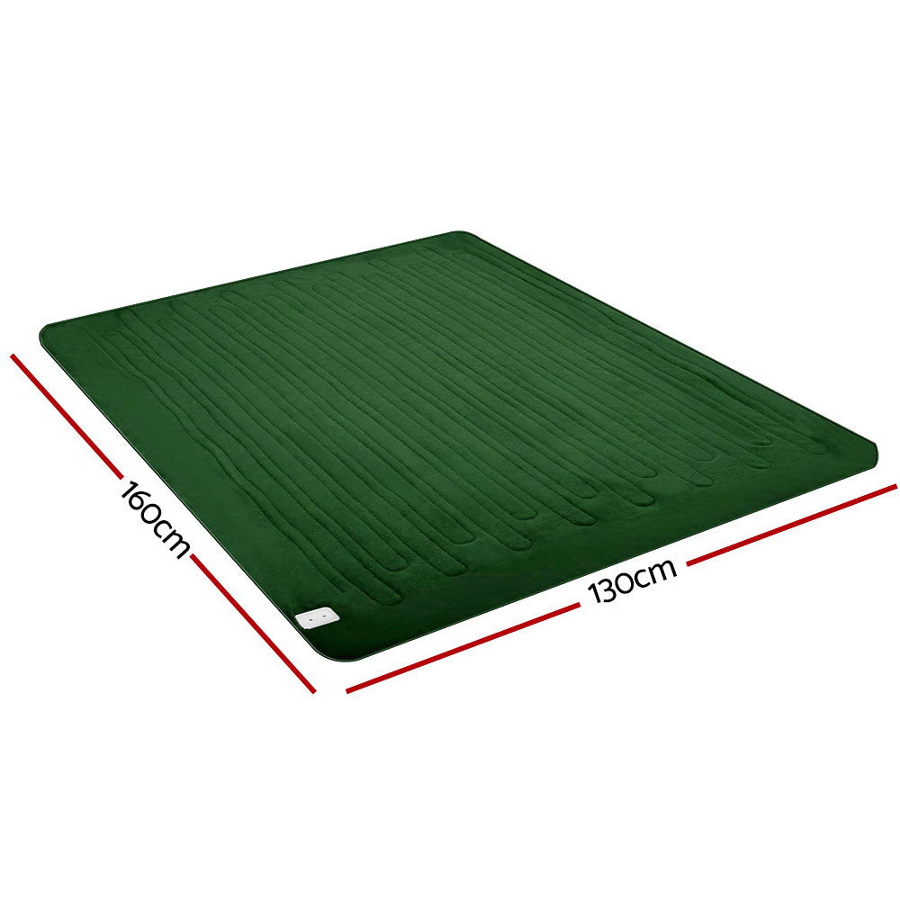 Giselle Electric Throw Rug Heated Blanket Washable Snuggle Flannel Winter Green Giselle Bedding