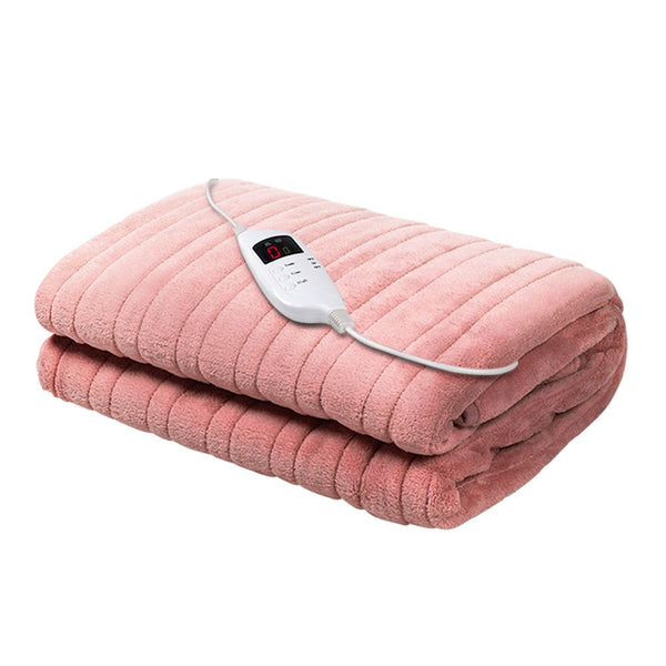 Giselle Bedding Heated Electric Throw Rug Fleece Sunggle Blanket Washable Pink Giselle Bedding