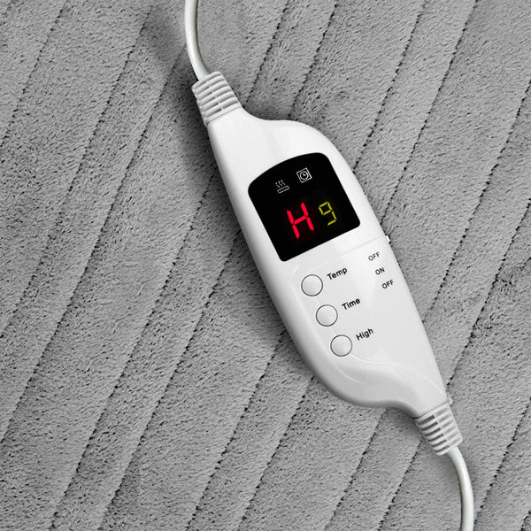 Giselle Bedding Heated Electric Throw Rug Fleece Sunggle Blanket Washable Silver Giselle Bedding