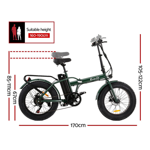 Everfit 20 Inch Folding Electric Bike Urban City Bicycle eBike Rechargeable Everfit