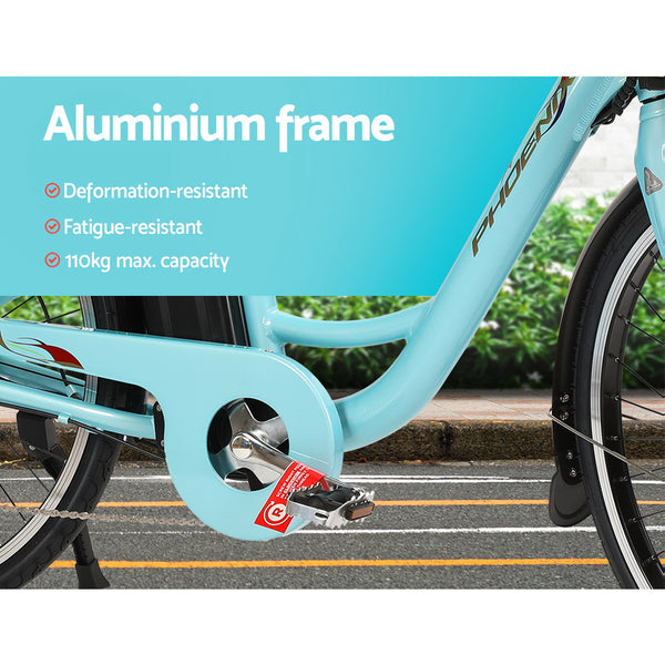 Phoenix 26 inch Electric Bike City Bicycle eBike e-Bike Urban Blue freeshipping - Awezingly