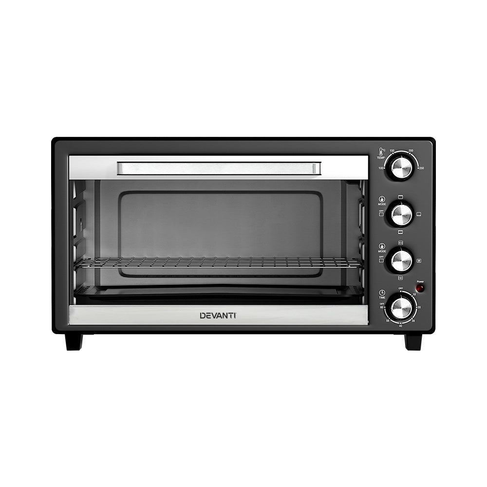 Devanti Electric Convection Oven Bake Benchtop Rotisserie Grill 60L Devanti
