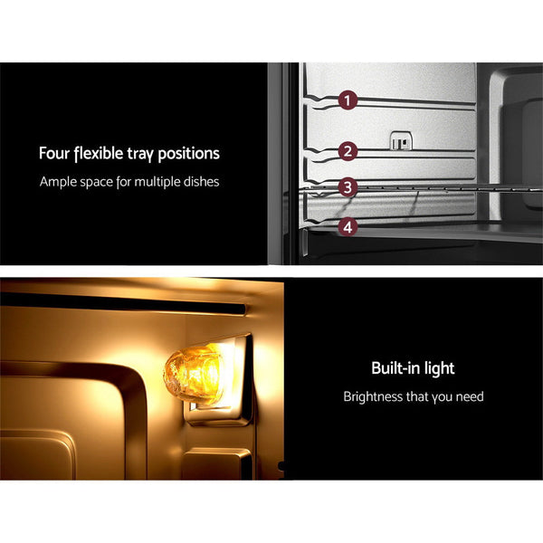 Devanti Electric Convection Oven Bake Benchtop Rotisserie Grill 60L Devanti