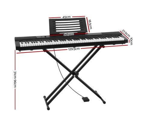 Alpha 88 Keys Electronic Piano Keyboard Electric Holder Music Stand Touch Sensitive with Sustain pedal freeshipping - Awezingly