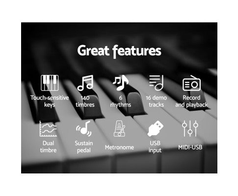 Alpha 88 Keys Electronic Piano Keyboard Electric Holder Music Stand Touch Sensitive with Sustain pedal freeshipping - Awezingly