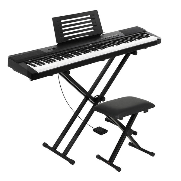 Alpha 88 Keys Electronic Piano Keyboard Digital Electric w/ Stand Stool Pedal Alpha