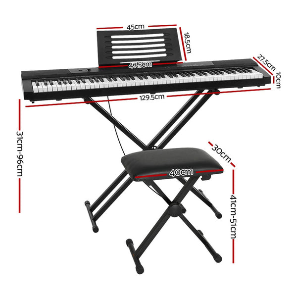 Alpha 88 Keys Electronic Piano Keyboard Digital Electric w/ Stand Stool Pedal Alpha