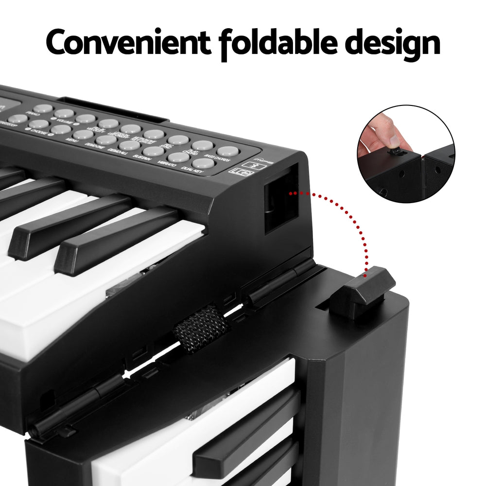 Alpha 61 Keys Foldable Electronic Piano Keyboard Digital Electric w/ Carry Bag Alpha