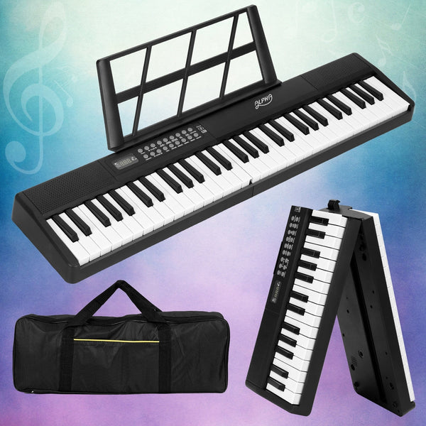 Alpha 61 Keys Foldable Electronic Piano Keyboard Digital Electric w/ Carry Bag Alpha