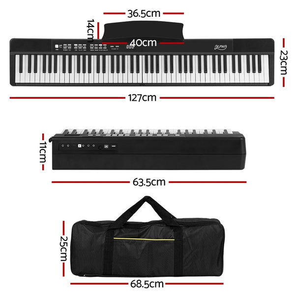 Alpha 88 Keys Foldable Electronic Piano Keyboard Digital Electric w/ Carry Bag Alpha