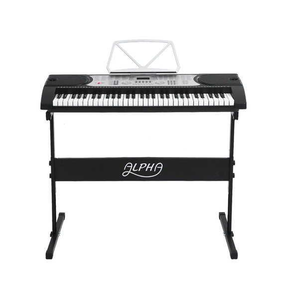 Alpha 61 Keys Electronic Piano Keyboard Digital Electric w/ Stand Stool Silver Alpha