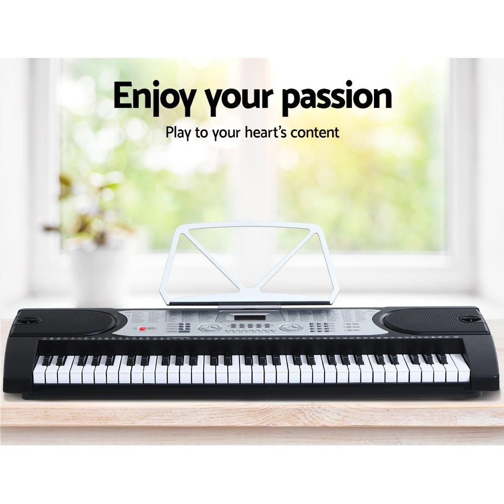 Alpha 61 Keys Electronic Piano Keyboard Digital Electric w/ Stand Stool Silver Alpha