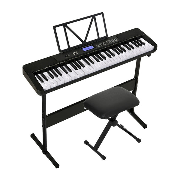 Alpha 61 Keys Electronic Piano Keyboard Digital Electric w/ Stand Stool Touch Alpha