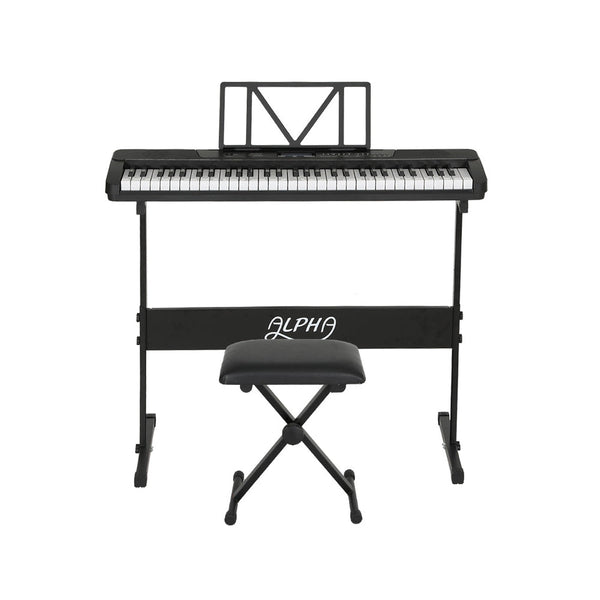 Alpha 61 Keys Electronic Piano Keyboard Digital Electric w/ Stand Stool Touch Alpha