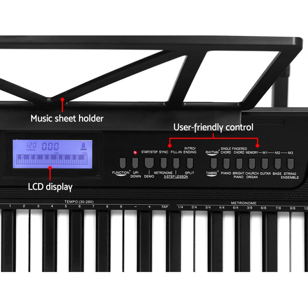 Alpha 61 Keys Electronic Piano Keyboard Digital Electric w/ Stand Stool Touch Alpha