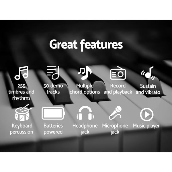 Alpha 61 Keys Electronic Piano Keyboard Digital Electric w/ Stand Stool Speaker Alpha