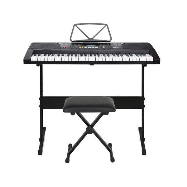Alpha 61 Keys Electronic Piano Keyboard Digital Electric w/ Stand Stool Lighted Alpha