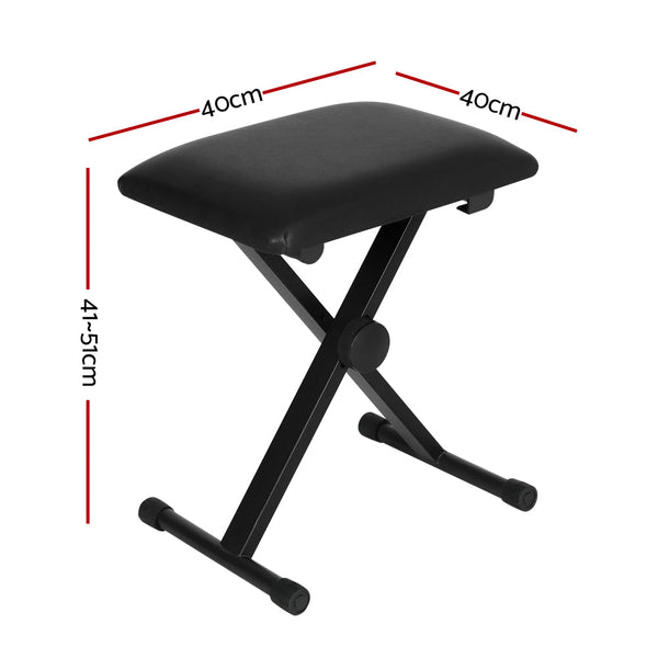 Alpha Piano Stool Adjustable Height Keyboard Seat Portable Bench Chair Black Alpha
