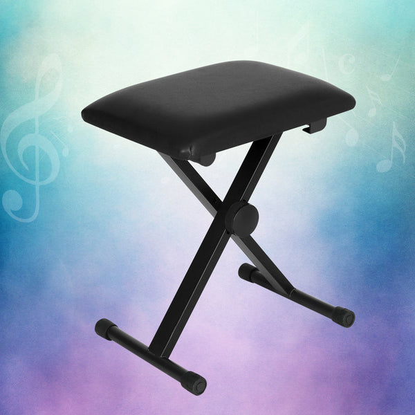 Alpha Piano Stool Adjustable Height Keyboard Seat Portable Bench Chair Black Alpha