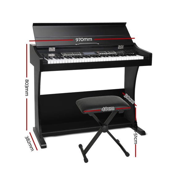 Alpha 61 Keys Electronic Piano Keyboard Digital Electric Classical Stand w/ Stool Alpha