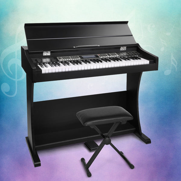 Alpha 61 Keys Electronic Piano Keyboard Digital Electric Classical Stand w/ Stool Alpha