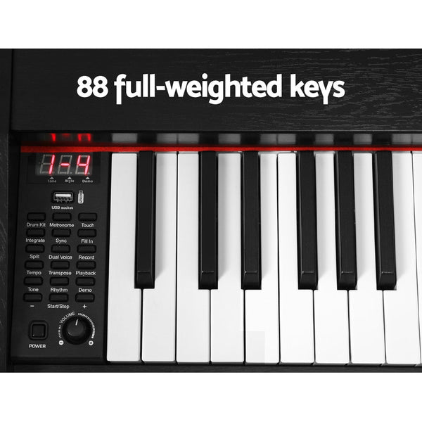Alpha 88 Keys Electronic Piano Keyboard Digital Electric w/ Stand Stool Weighted Alpha