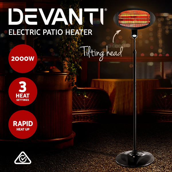 Devanti 2000w Electric Portable Patio Strip Heater freeshipping - Awezingly