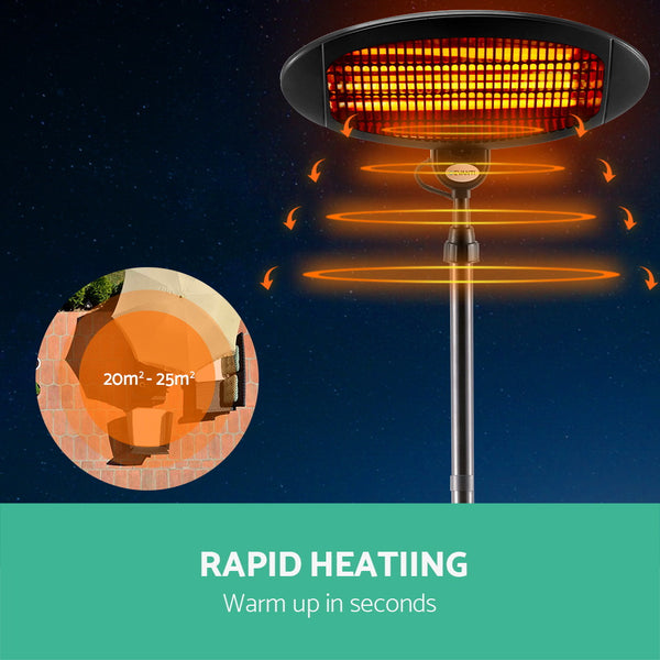 Devanti 2000w Electric Portable Patio Strip Heater freeshipping - Awezingly