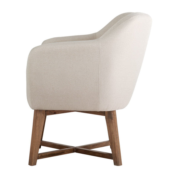 Artiss Fabric Tub Lounge Armchair - Beige Artiss