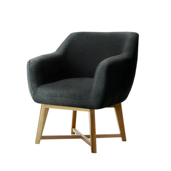 Artiss Aston Tub Accent Chair Charcoal Artiss